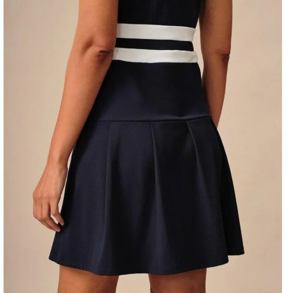 Acegolfs Navy core Sleeveless V-Neck Color Block Dress UPF50+ - Picture 7 of 9